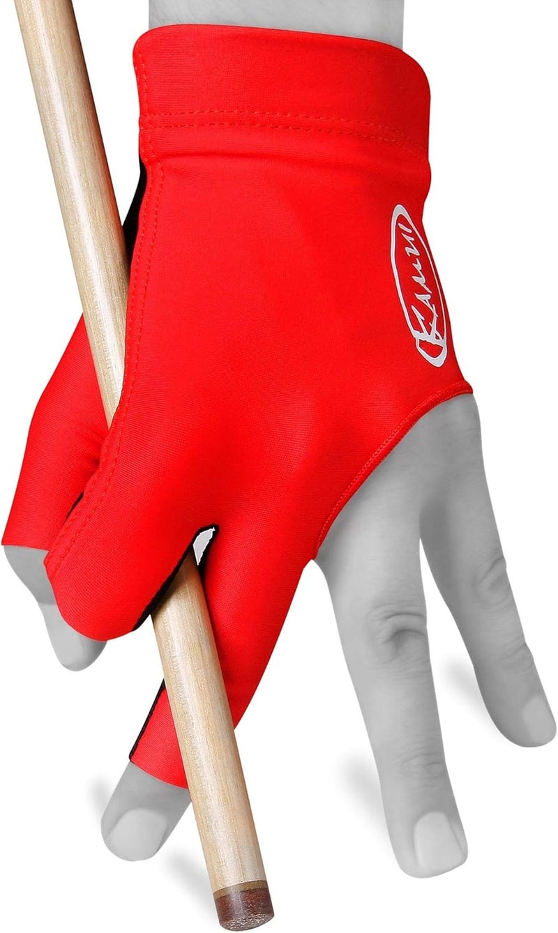 KAMUI Billiard GLOVE QuickDry, for LEFT Hand, Red (XL) - Image 1